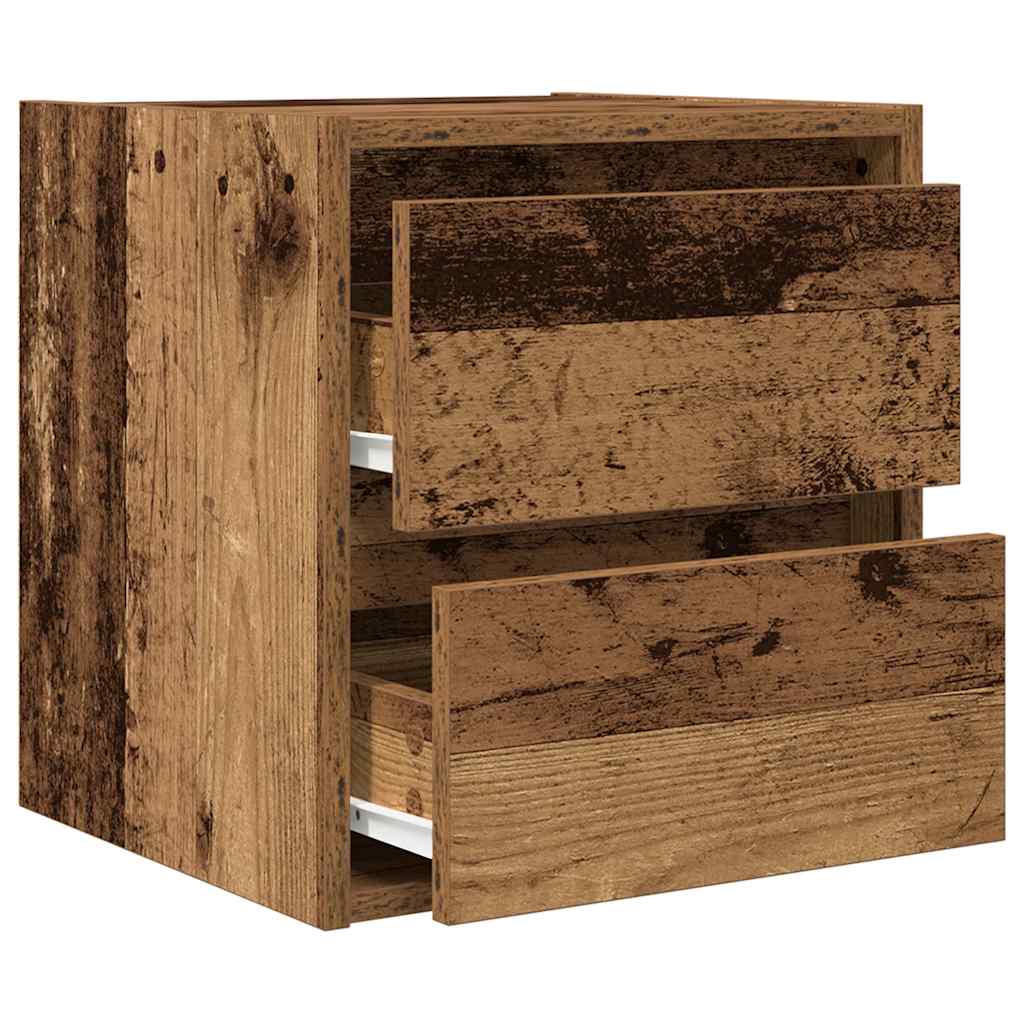 Mesilla De Noche De Pared De Madera Vieja 38x34x40 Cm_3