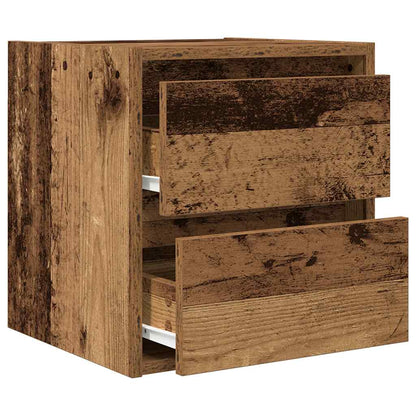 Mesilla De Noche De Pared De Madera Vieja 38x34x40 Cm_3