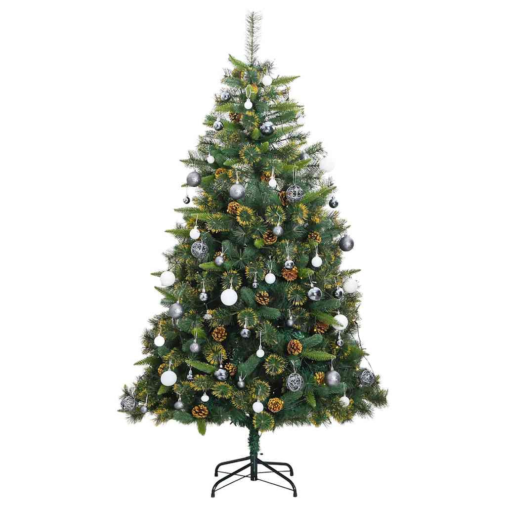 Vidaxl Árbol De Navidad Artificial Con Bisagras 300 Led Y Bolas 240 Cm_3