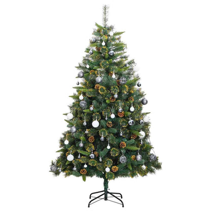 Vidaxl Árbol De Navidad Artificial Con Bisagras 300 Led Y Bolas 240 Cm_3