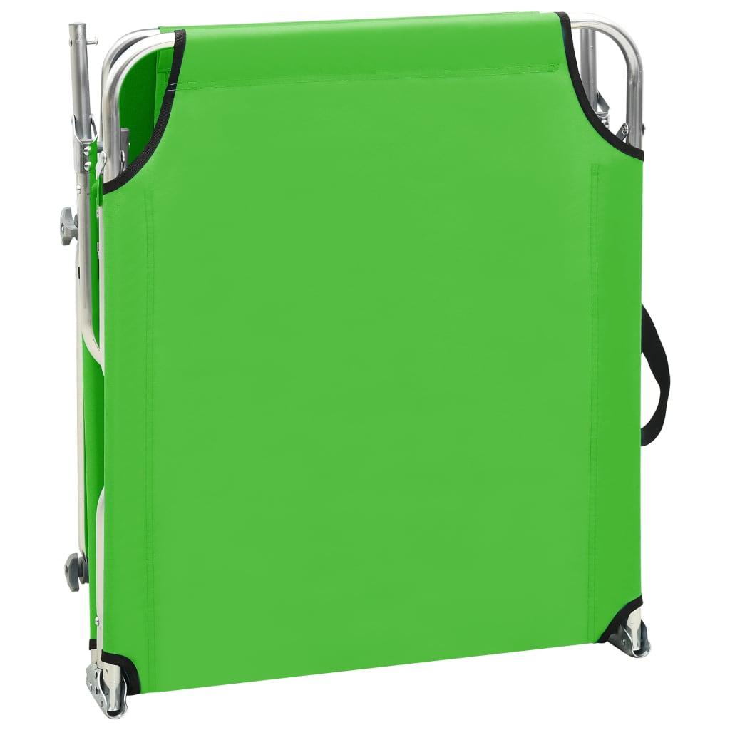 Tumbona Plegable Con Toldo Aluminio Verde_5