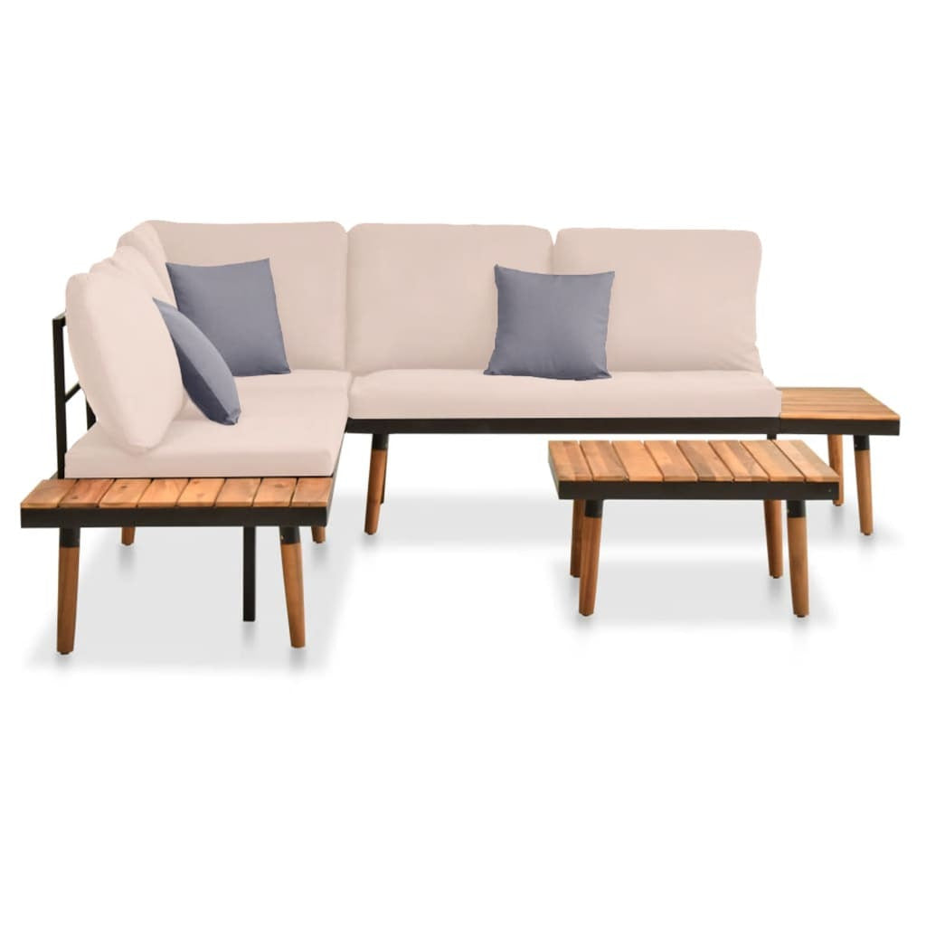 Vidaxl Set Muebles De Jardín 4 Piezas Y Cojines Madera Maciza Acacia_1