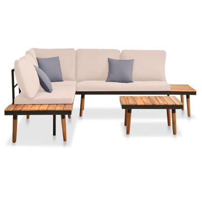 Vidaxl Set Muebles De Jardín 4 Piezas Y Cojines Madera Maciza Acacia_1
