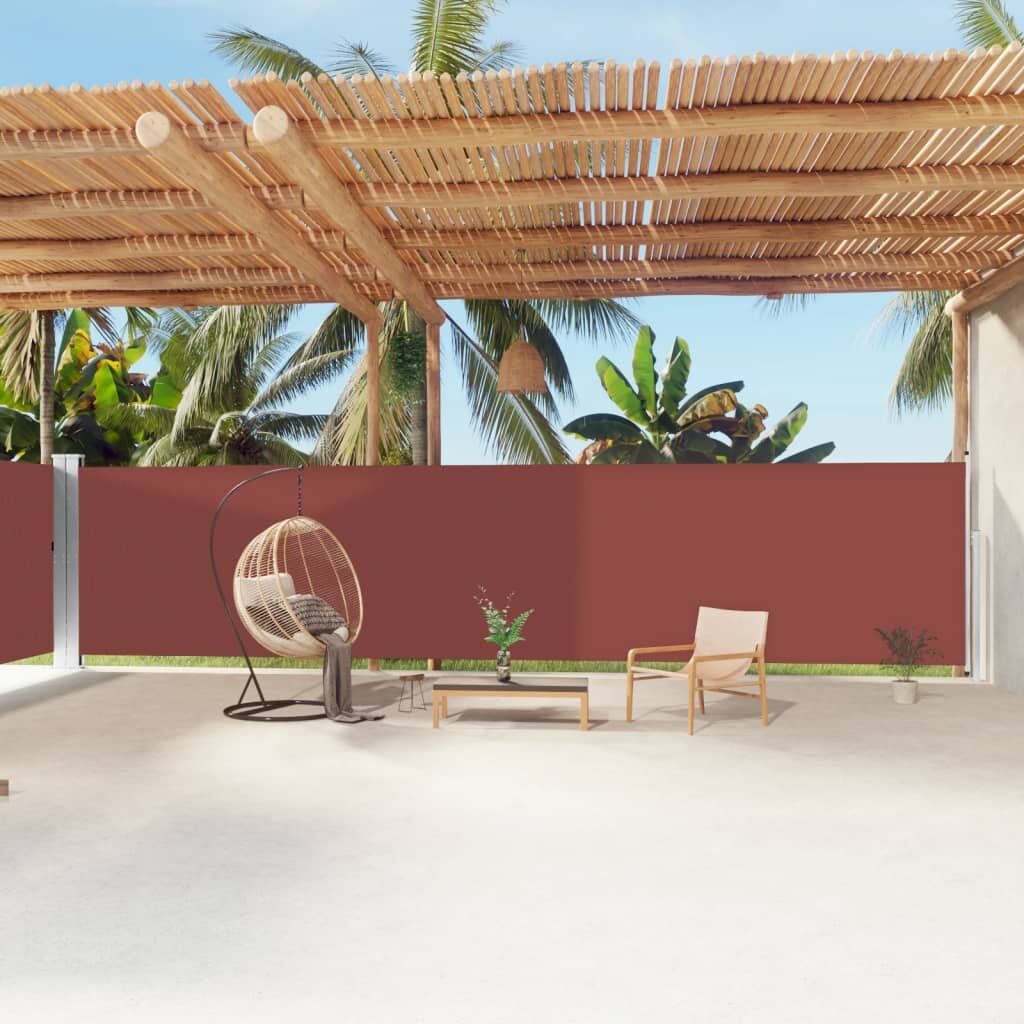 Vidaxl Toldo Lateral Retráctil Marrón 180x1200 Cm_1
