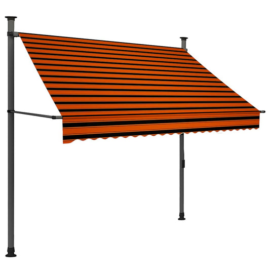Toldo Manual Retráctil Con Led Naranja Y Marrón 200 Cm_0