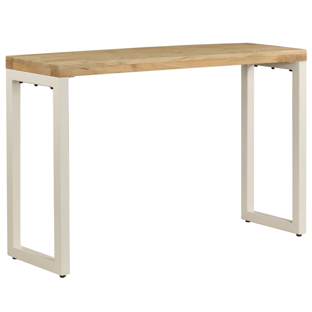 Mesa Consola Madera Maciza De Mango Y Acero 120x35x76 Cm_0