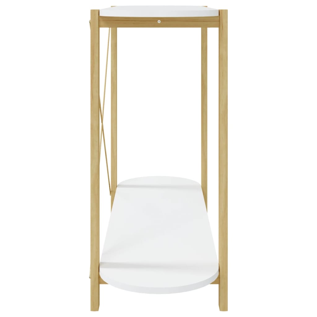Mesa Consola De Madera Contrachapada Blanco 110x38x75 Cm_4