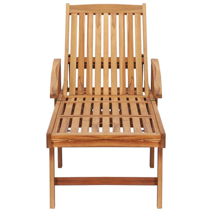 Tumbona Con Mesa Y Cojín Madera Maciza De Teca_3