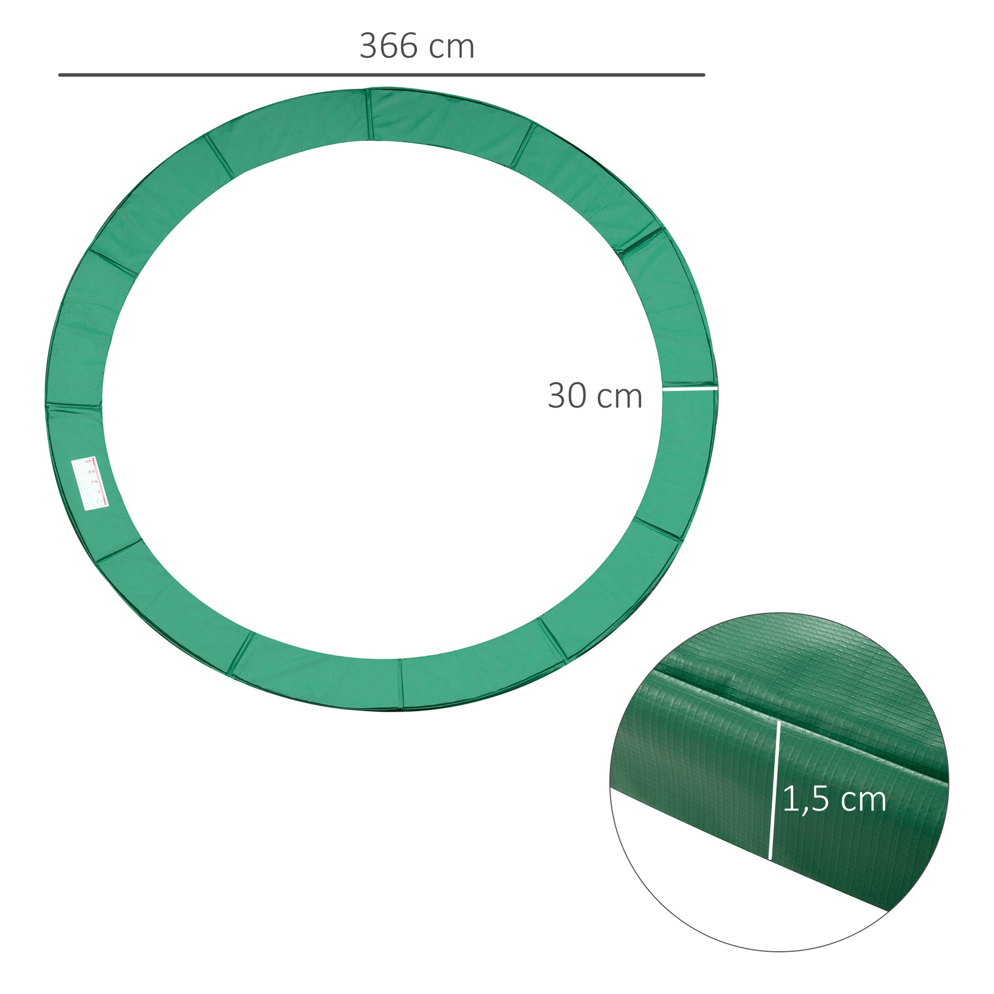 Homcom Cubierta Protectora Para Borde De Cama Elástica Trampolín Medidas_2