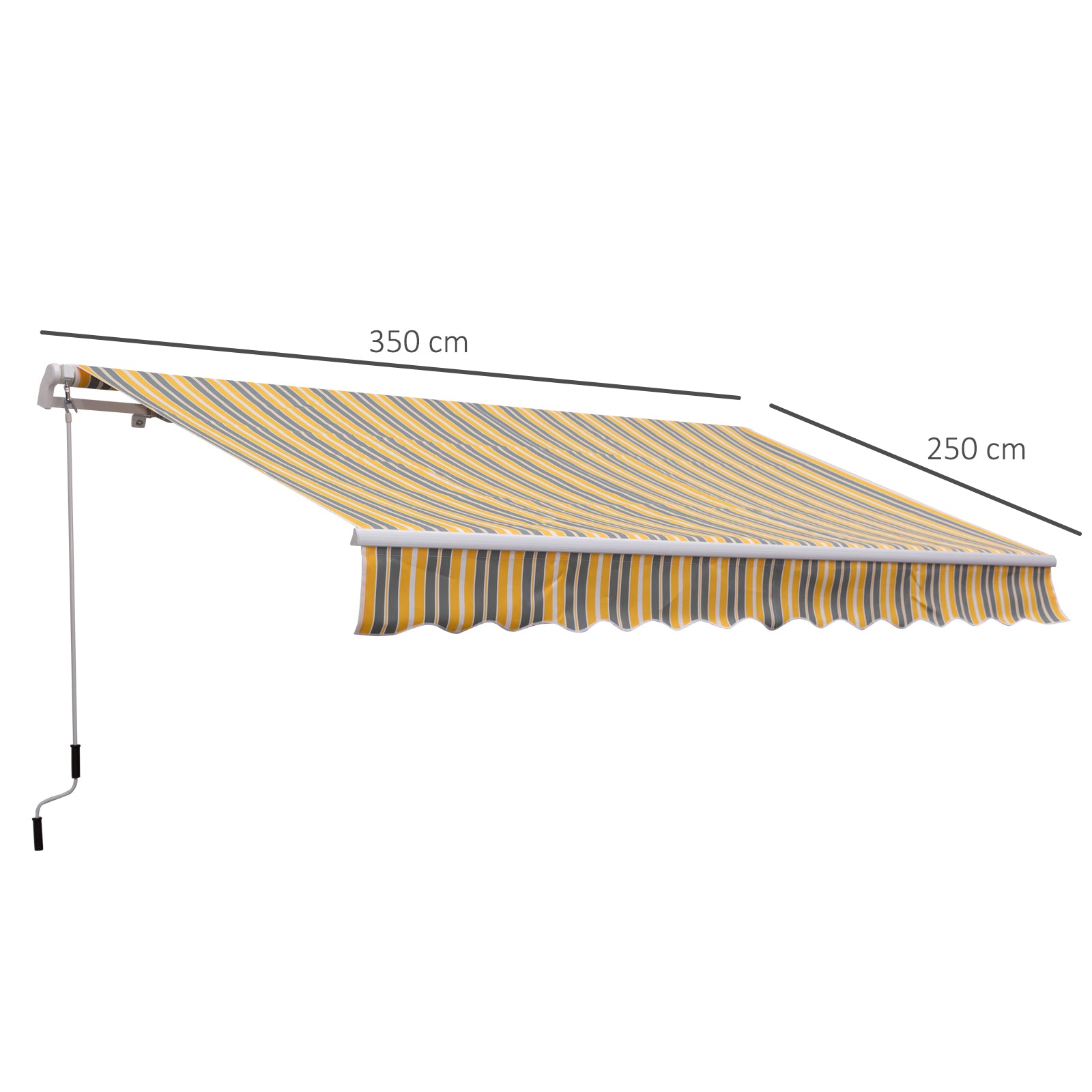 Outsunny Toldo Manual Plegable De Aluminio Toldo Balcón Patio Terraza Manivela_2