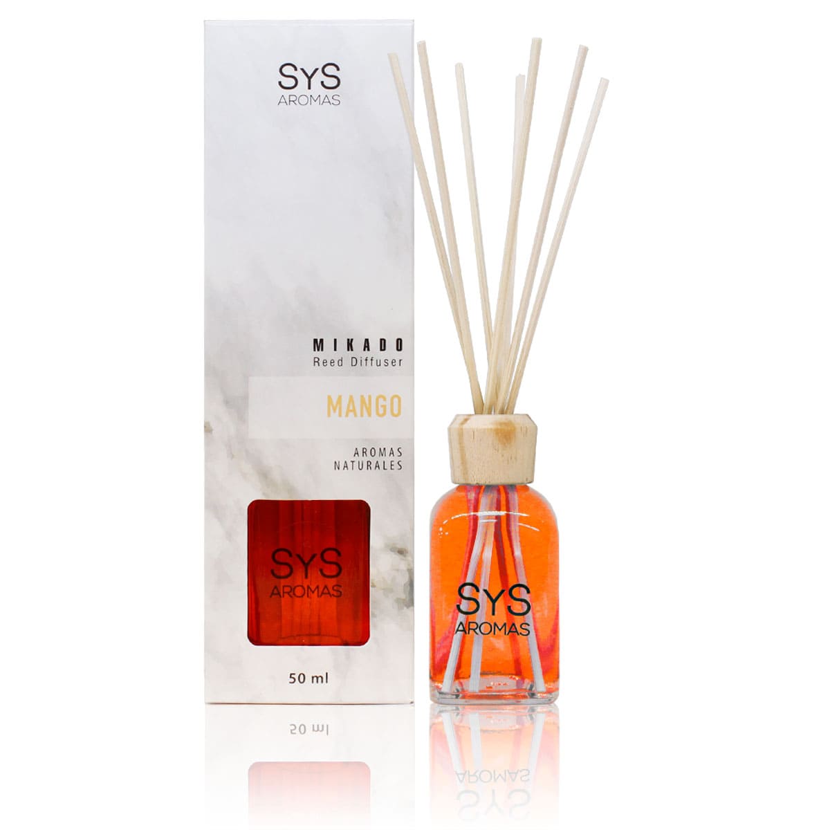 Ambientador Mikado Mango Mármol SYS Aromas 50 ml | Aroma Tropical y Afrutado | Energizante_0