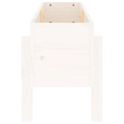 Arriate Elevado De Jardín Madera Maciza Pino Blanco 101x30x38cm_4