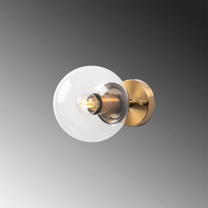 Aplique De Pared Bomba Transparente, Metal , Vintage, 15x15x24, Casquillo E14 Max 15 W_3