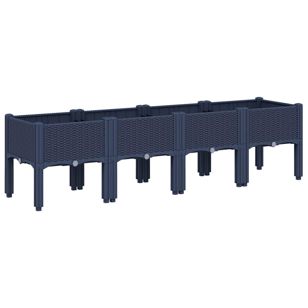 Jardinera Con Patas Pp Azul Gris 160x40x42 Cm_0