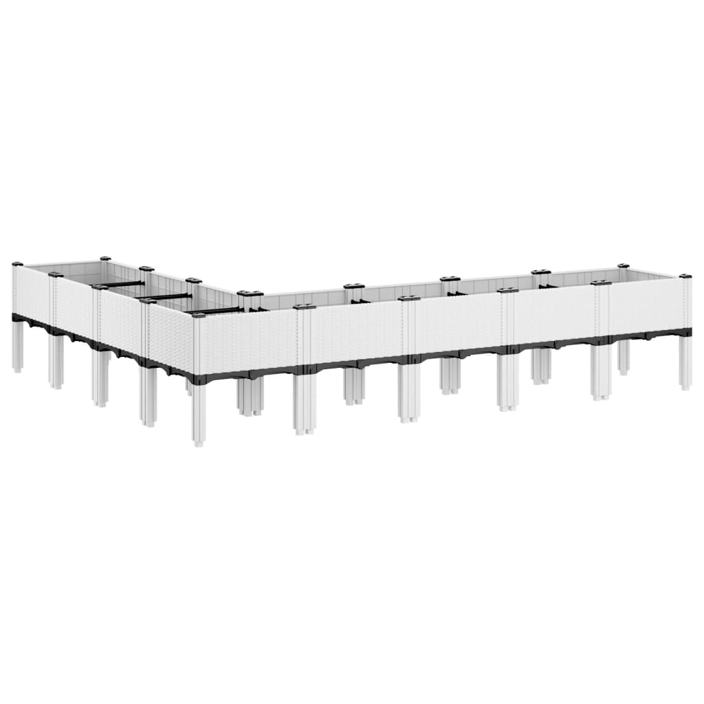 Jardinera Con Patas Pp Blanco 200x160x42 Cm_4