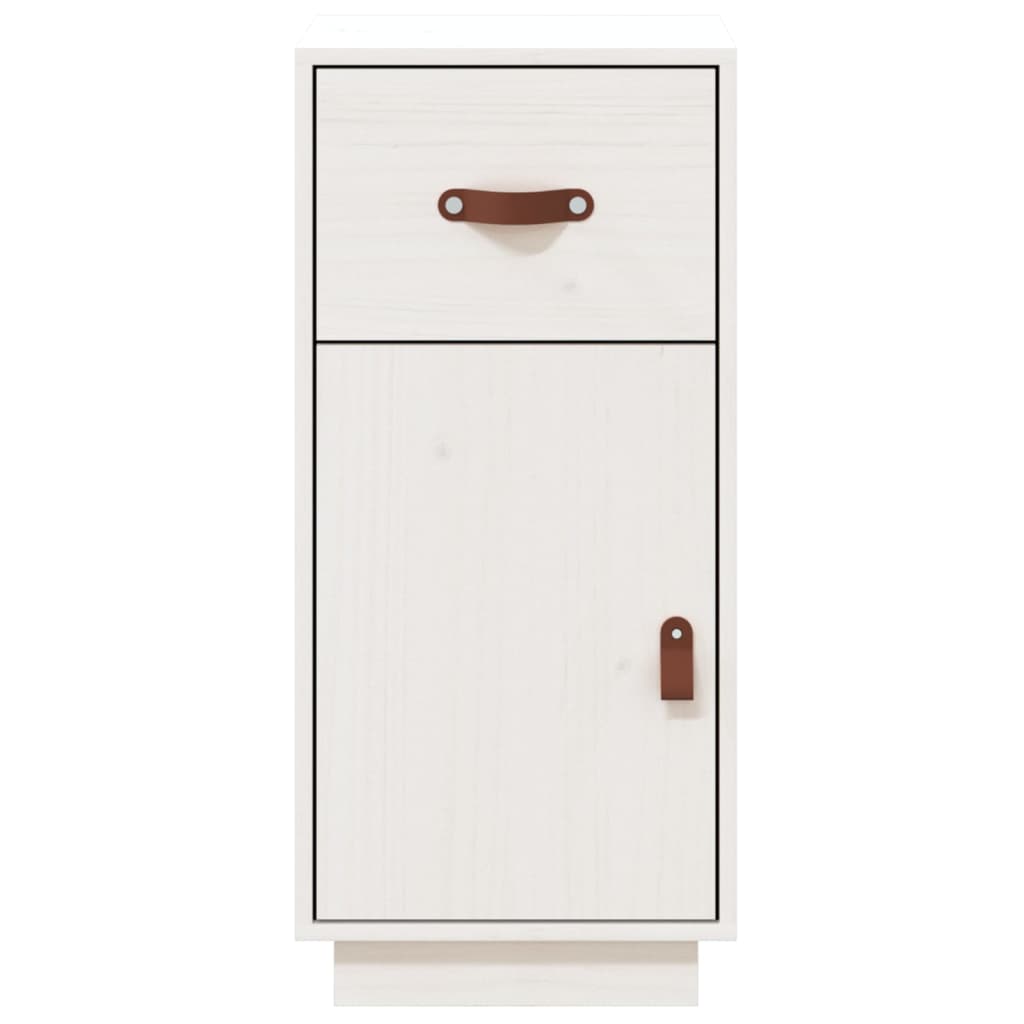 Aparador De Madera Maciza De Pino Blanco 34x40x75 Cm / Vetonek_0
