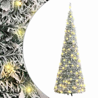 Vidaxl Árbol De Navidad Artificial Desplegable Con Nieve 50 Led 120 Cm_0