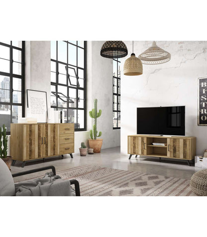 Mueble Aparador Nora 2 Puertas 3 Cajones Acabado Natural, 136.3cm(ancho) 81cm(alto) 40cm (_4
