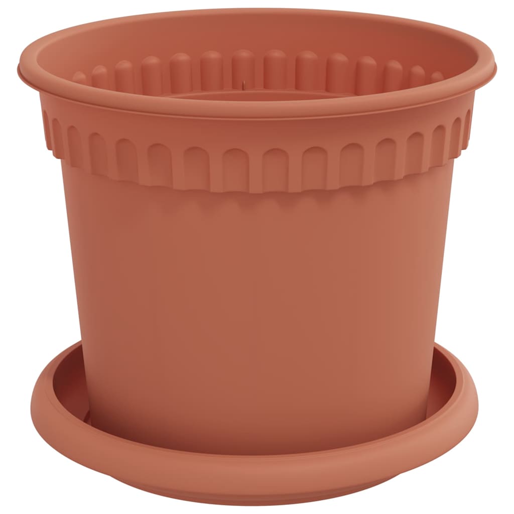Macetas 24 Pcs Rojo Ladrillo Ø 15 X 12 Cm Plástico_4