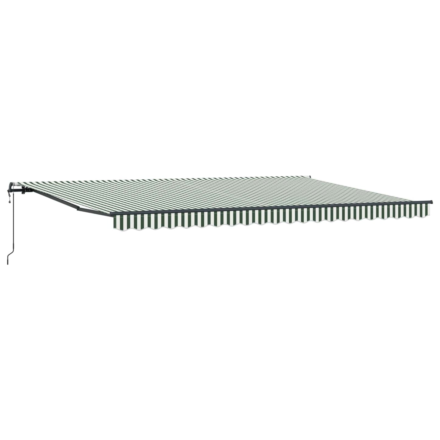 Toldo Retráctil Verde Y Blanco 500 X 350 Cm Tela Y Aluminio_0