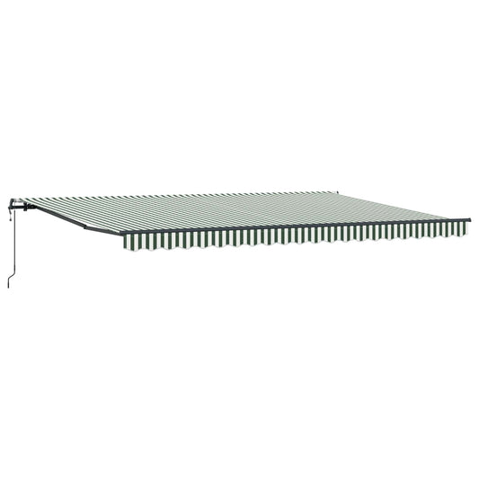 Toldo Retráctil Verde Y Blanco 500 X 350 Cm Tela Y Aluminio_0