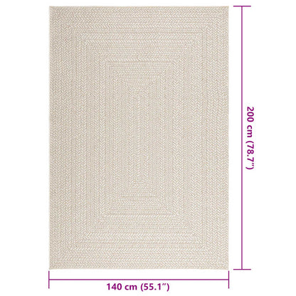 Vidaxl Alfombra Zizur Apariencia Yute Interior Exterior Crema_2