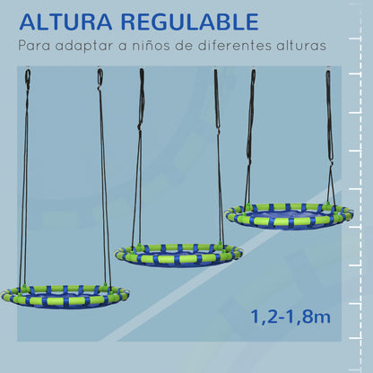 Outsunny Columpio Infantil Nido Con Altura Ajustable Carga 150kg Ø100x120-180 Cm_3