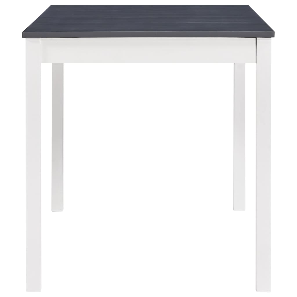 Mesa De Comedor De Madera De Pino Blanco Y Gris 140x70x73 Cm_1