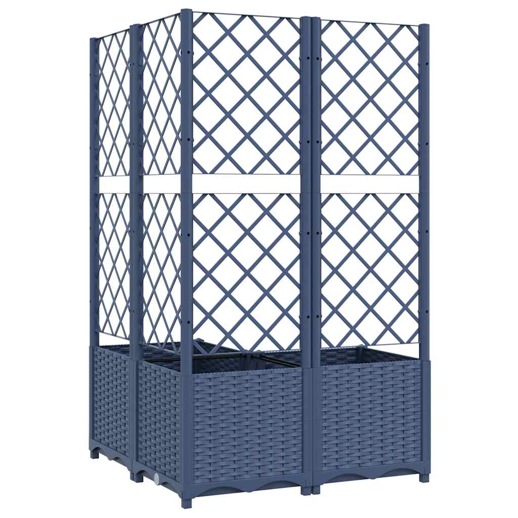 Jardinera Con Enrejado Pp Azul Gris 80x80x136 Cm_4