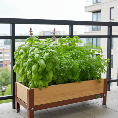 Mi Huerto Urban Jardinera Elevada Madera Con Bandeja Recoge Aguas | Estructura Metálica | Marrón | 90x40x26cm_5