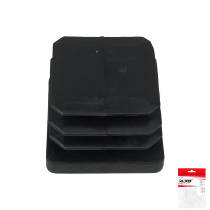 Contera Cuadrada Interior Negra 30x30 Mm. Blister 4 Piezas.