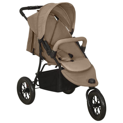 Vidaxl Cochecito De Bebé De Acero Gris Taupe_0