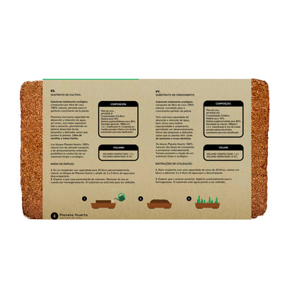 Sustrato Fibra de Coco Planeta Huerto 9 Litros