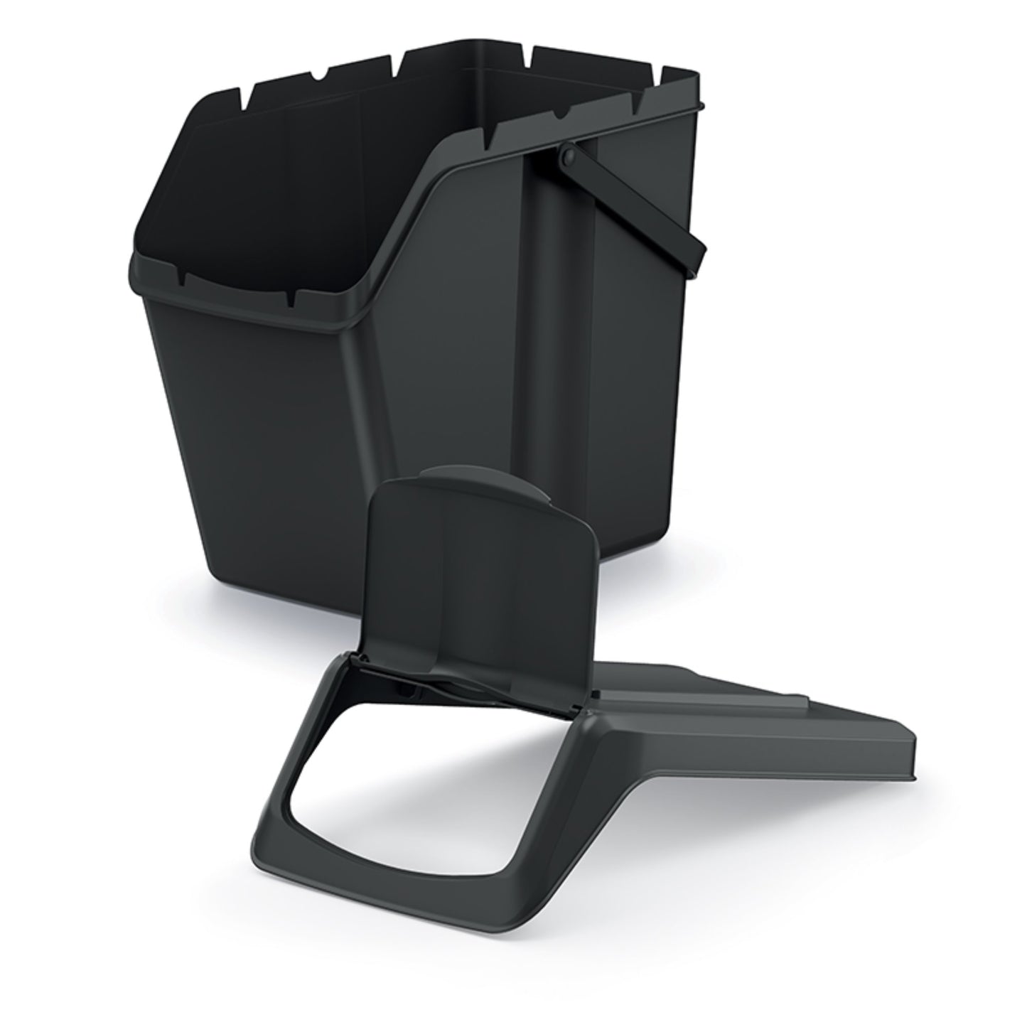 Set De 3 Cubos De Basura Keden Sortibox 100% Plástico Reciclado, Negro, Volumen 3x25l