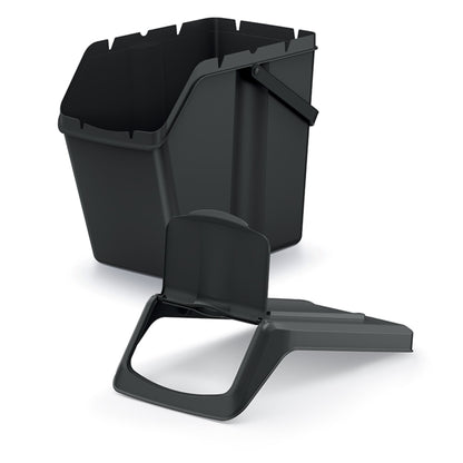 Set De 3 Cubos De Basura Keden Sortibox 100% Plástico Reciclado, Negro, Volumen 3x25l