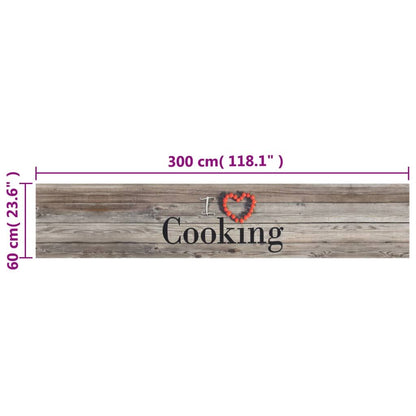 Vidaxl Alfombra De Cocina Lavable Terciopelo Cooking Gris 60x300 Cm_2