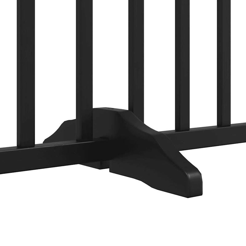 Vidaxl Puerta Para Perros Plegable 6 Paneles Madera Álamo Negra 480 Cm_5