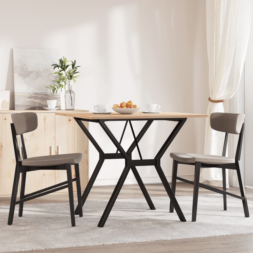 Mesa De Comedor Marco Y Madera Maciza Pino Y Acero 90x90x75 Cm_1