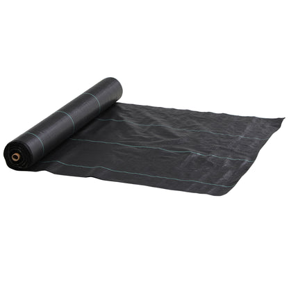 Outsunny Malla Antimaleza 2x100 M 60 G/m² Para Control De Malezas Malas Negro_0