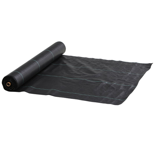 Outsunny Malla Antimaleza 2x100 M 60 G/m² Para Control De Malezas Malas Negro_0