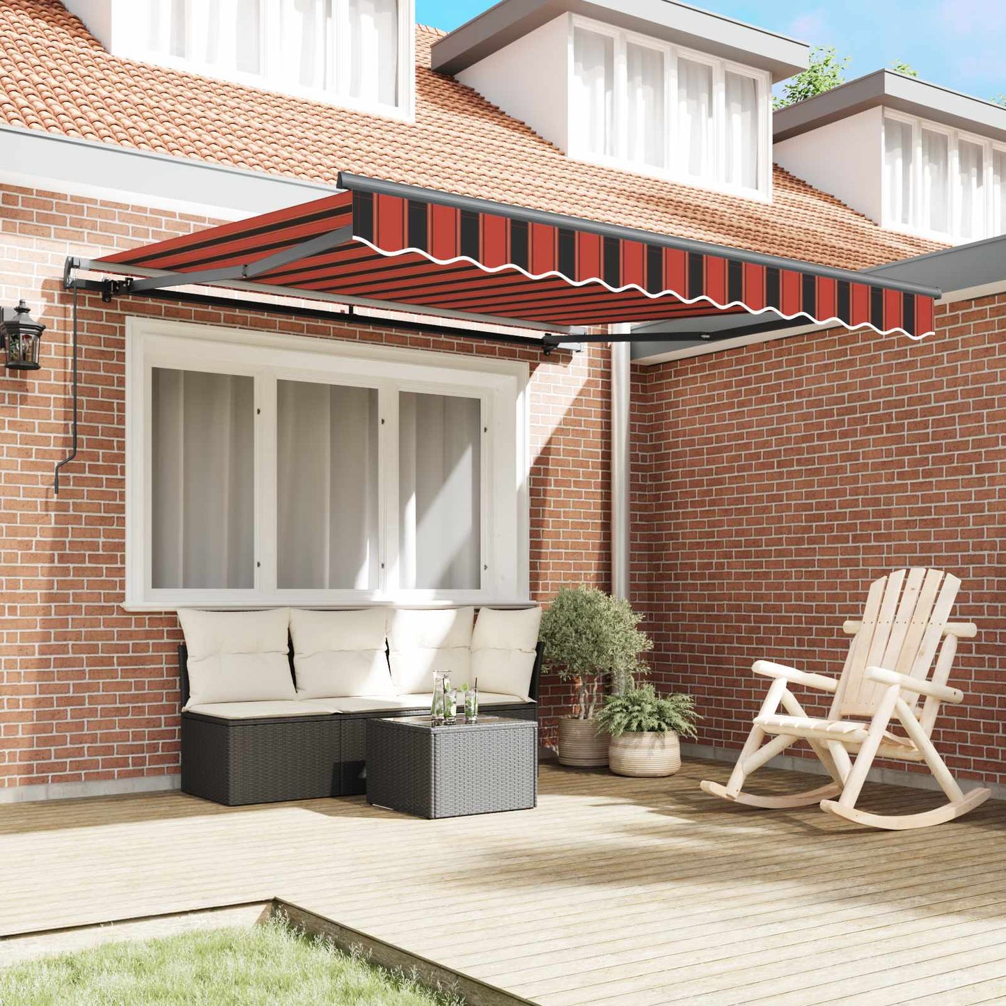 Toldo Retráctil Naranja Y Marrón 300 X 250 Cm_2