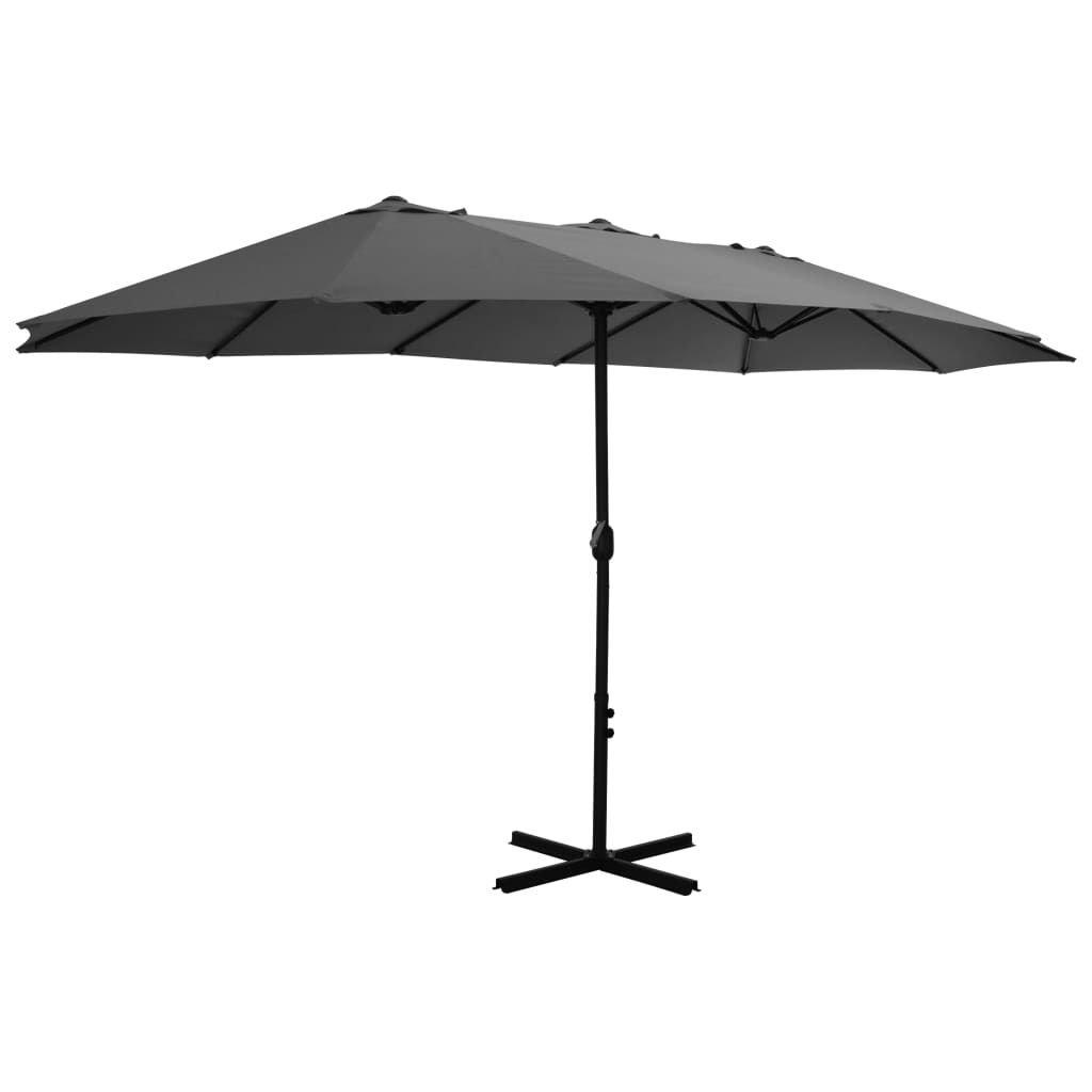 Vidaxl Sombrilla De Jardín Con Palo De Aluminio 460x270 Cm Antracita_1