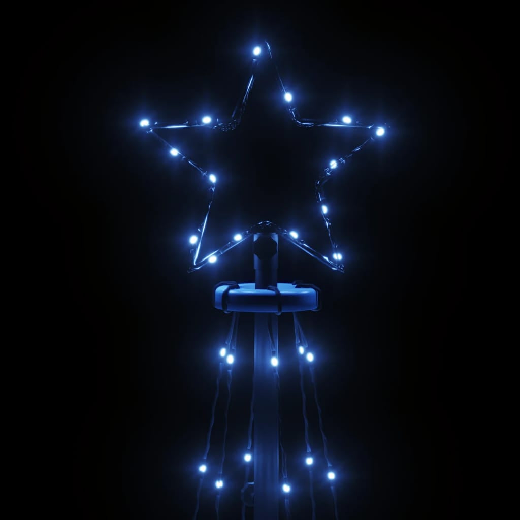 Vidaxl Árbol De Navidad Cónico 108 Led Azul 70x180 Cm_4