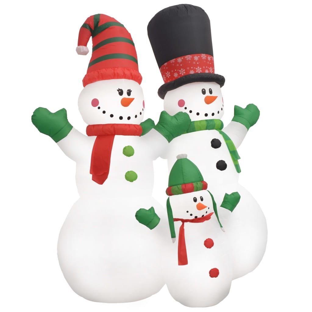 Vidaxl Familia De Muñecos De Nieve Inflable Navidad Led Ip44 240 Cm_0
