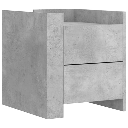 Mesita De Noche Madera De Ingeniería Gris Hormigón 45x50x50 Cm_0