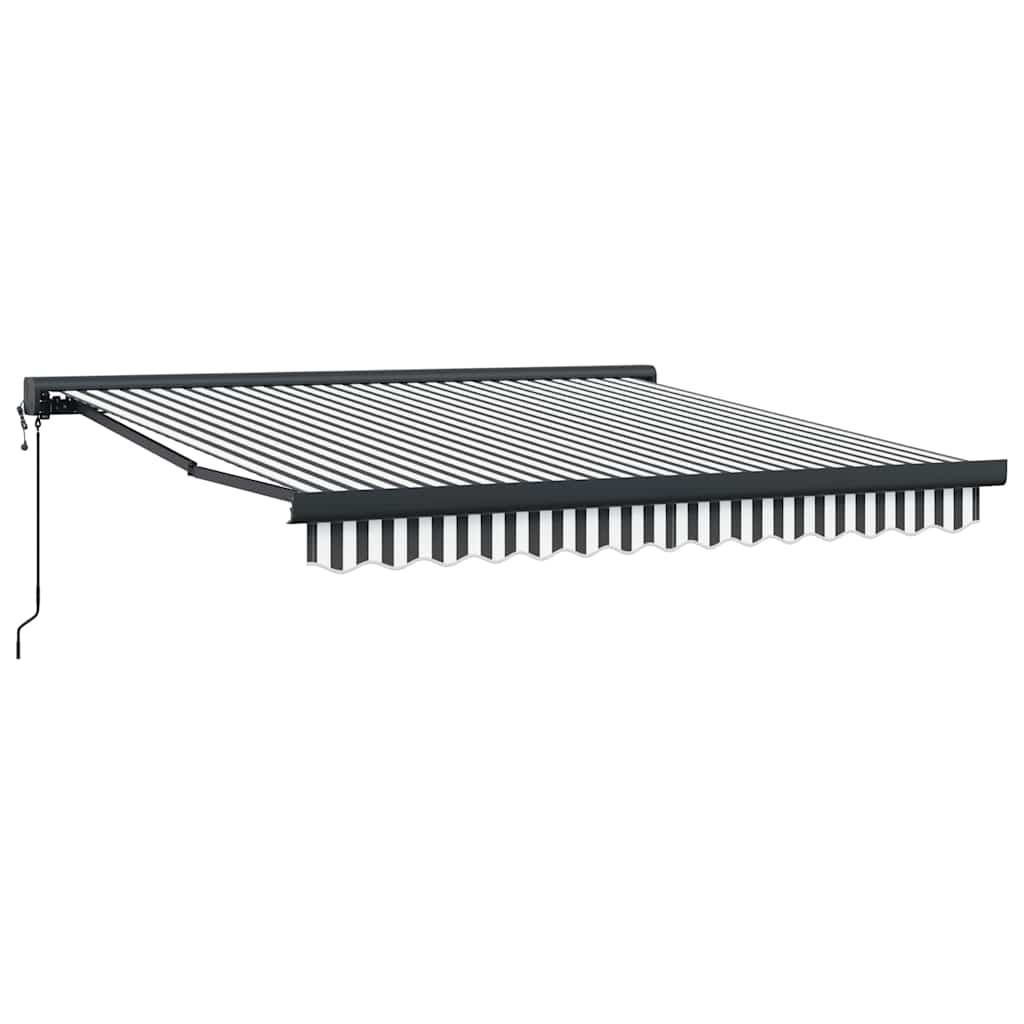 Toldo Retráctil Aluminio Y Tela Gris Antracita Y Blanco 3x2,5 M_0