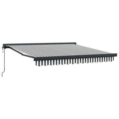 Toldo Retráctil Aluminio Y Tela Gris Antracita Y Blanco 3x2,5 M_0