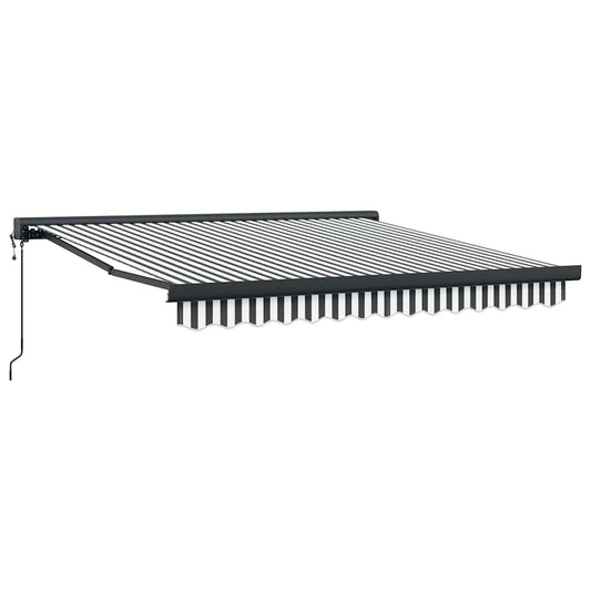 Toldo Retráctil Aluminio Y Tela Gris Antracita Y Blanco 3x2,5 M_0