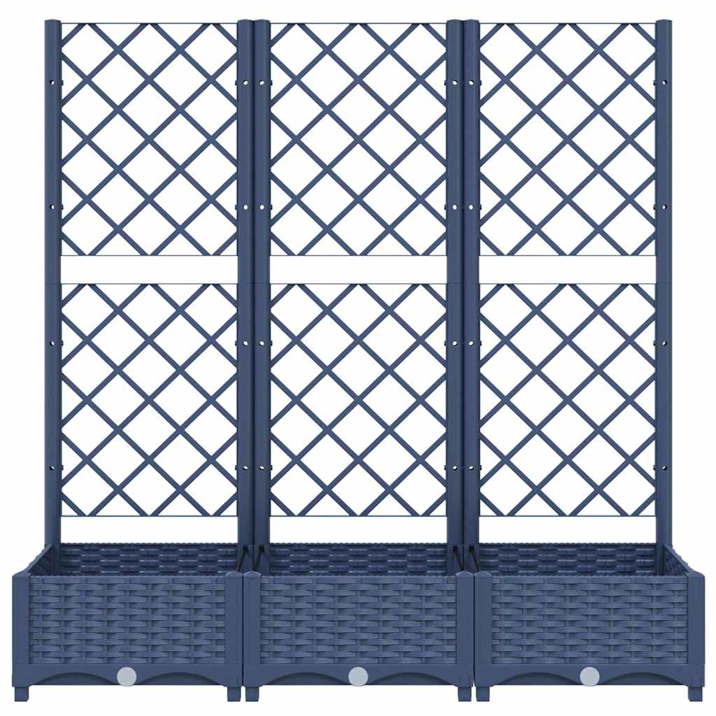 Jardinera Con Enrejado Pp Azul Gris 120x40x121,5 Cm_2