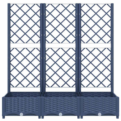Jardinera Con Enrejado Pp Azul Gris 120x40x121,5 Cm_2